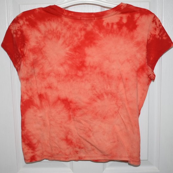 Rue21 Red Tie Dye Chinese Dragon Crop Top Medium - Picture 4 of 6